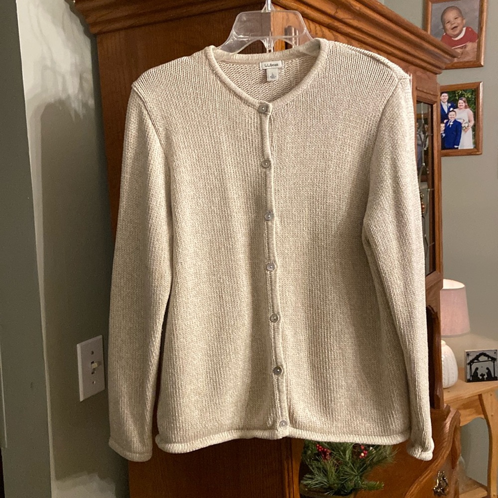 Womens button up LL Bean sweater size large